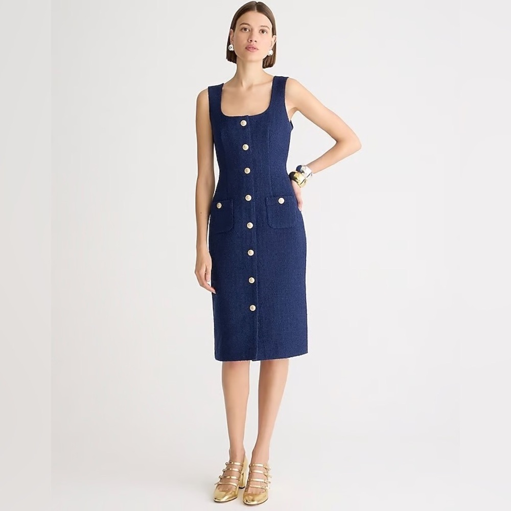 Elegant Navy Button-Down Dress